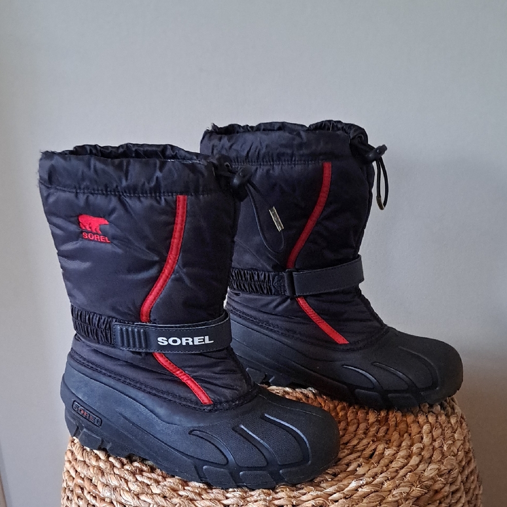 Sorel Youth Flurry Black Waterproof/Insulated Winter/Snow/Outdoor‎ Boots 6
